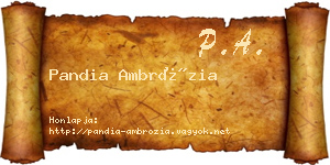 Pandia Ambrózia névjegykártya